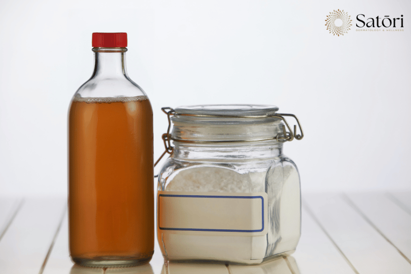 Apple cider vinegar and baking soda natural sweating remedy