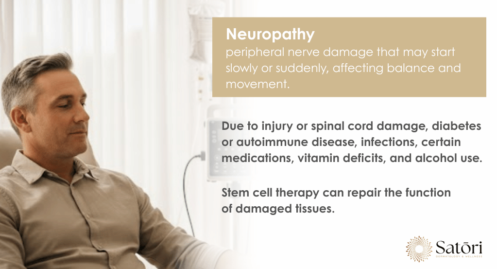 Man at Satori clinic reviewing facts and information about neuropathy treatment